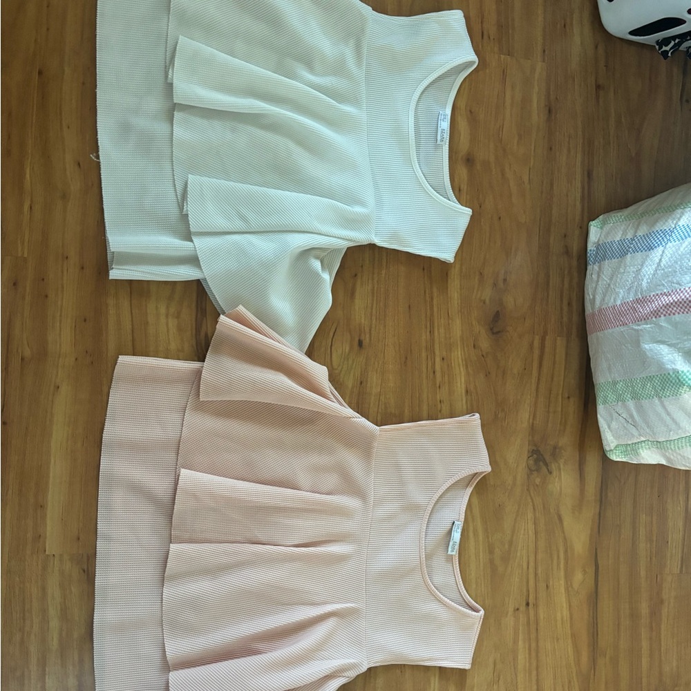 Zara Crop Tops in Cream and Peach